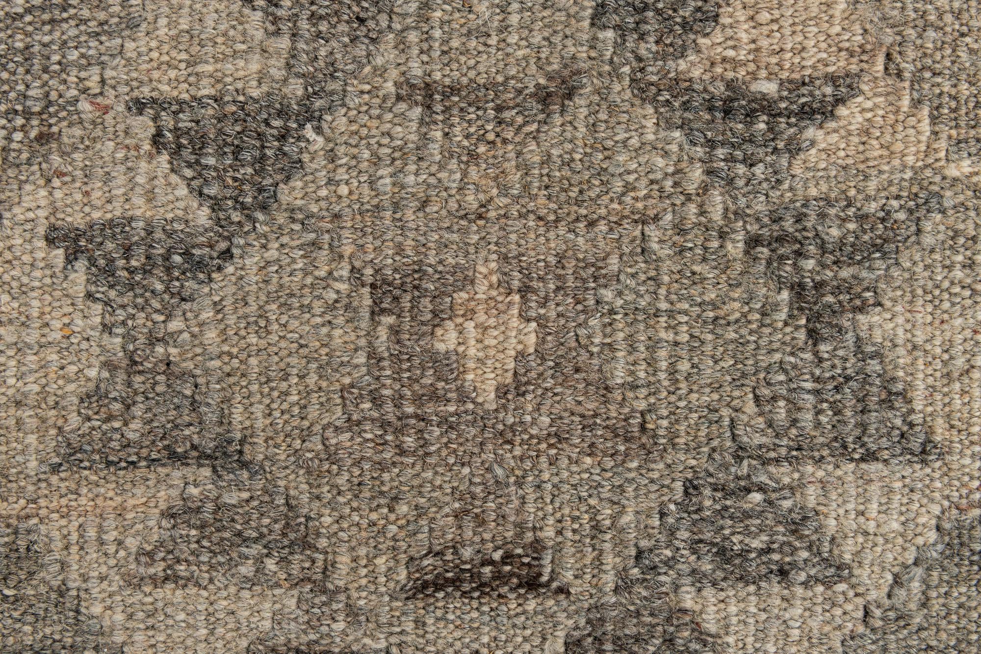 2' 9 x 9' 7 Hand Woven Kilim Maymana Wool Runner Rug
