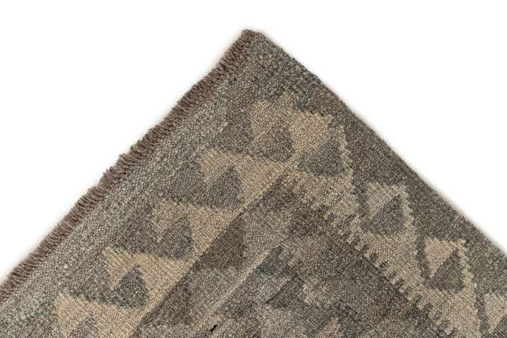 2' 9 x 9' 7 Hand Woven Kilim Maymana Wool Runner Rug