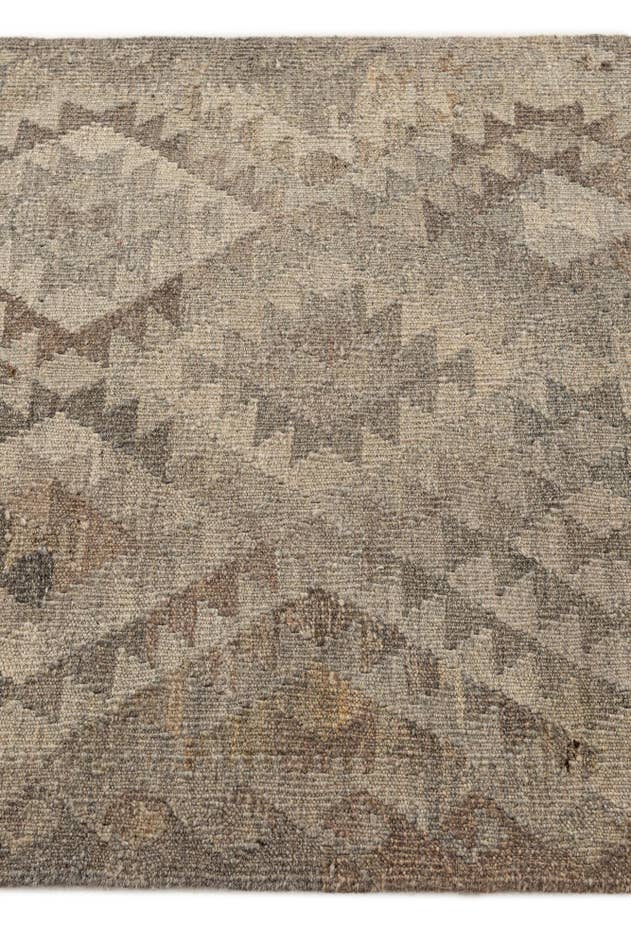 Detail image of 2' 8 x 9' 7 Hand Woven Kilim Maymana Wool Runner Rug