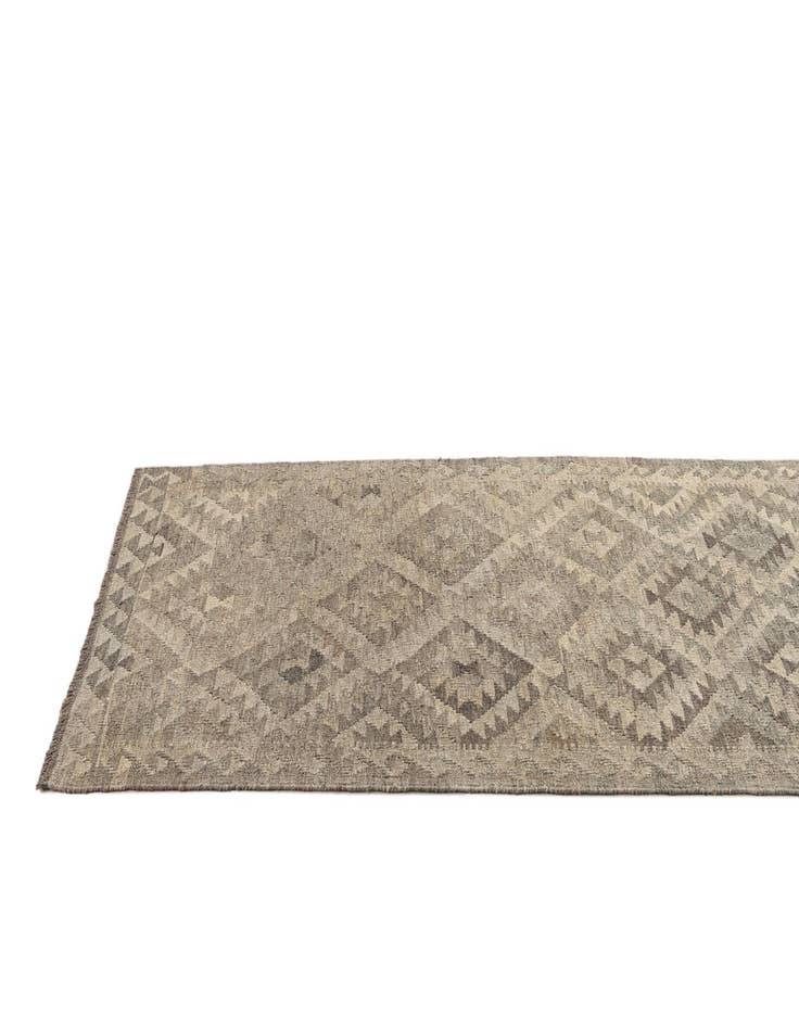 Detail image of 2' 10 x 9' 10  Hand Woven Kilim Maymana Wool Runner Rug
