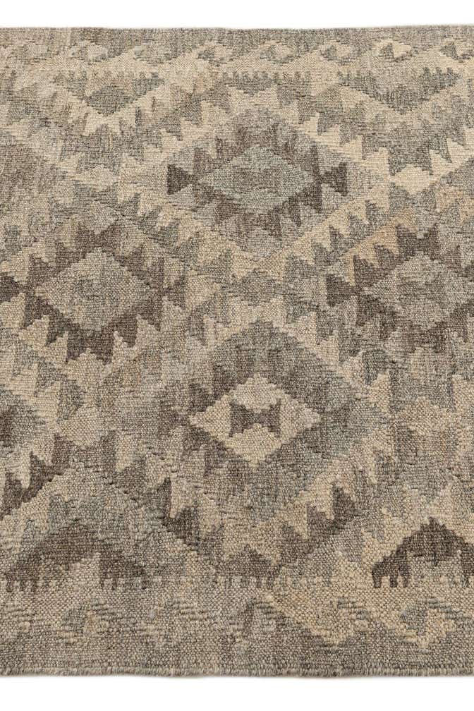 2' 10 x 9' 10 Hand Woven Kilim Maymana Wool Runner Rug