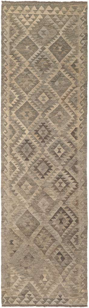 2' 10 x 9' 10 Hand Woven Kilim Maymana Wool Runner Rug