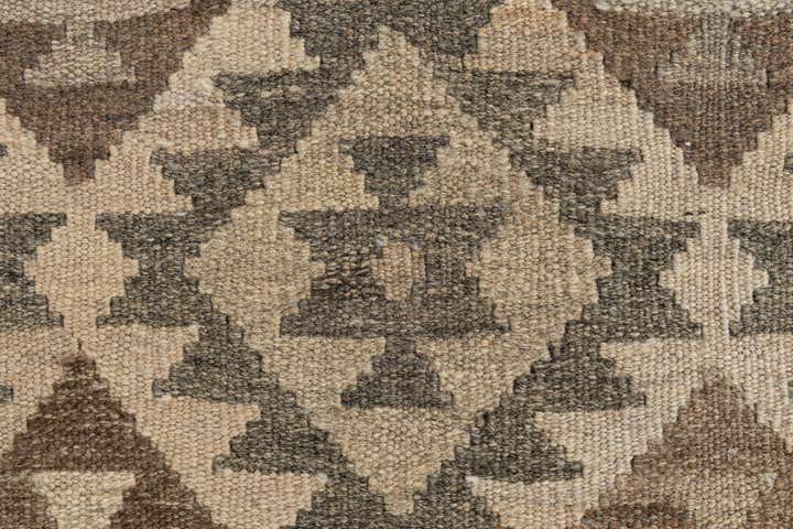 2' 9 x 9' 10 Hand Woven Kilim Maymana Wool Runner Rug