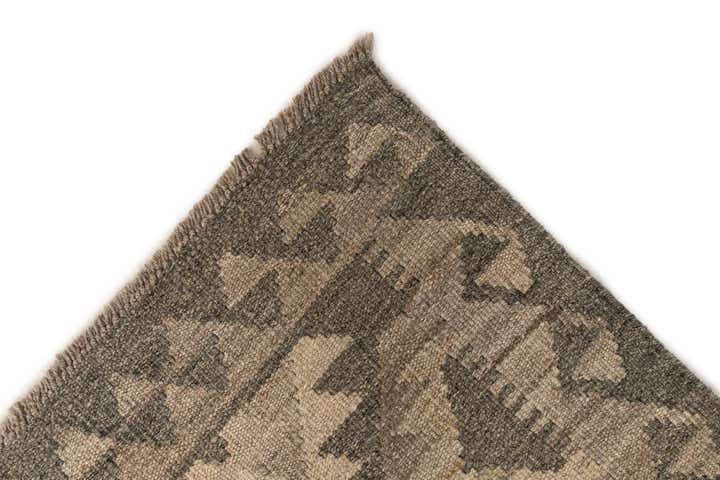 2' 9 x 9' 10 Hand Woven Kilim Maymana Wool Runner Rug