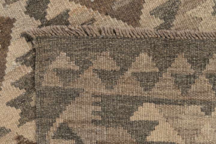 2' 9 x 9' 10 Hand Woven Kilim Maymana Wool Runner Rug