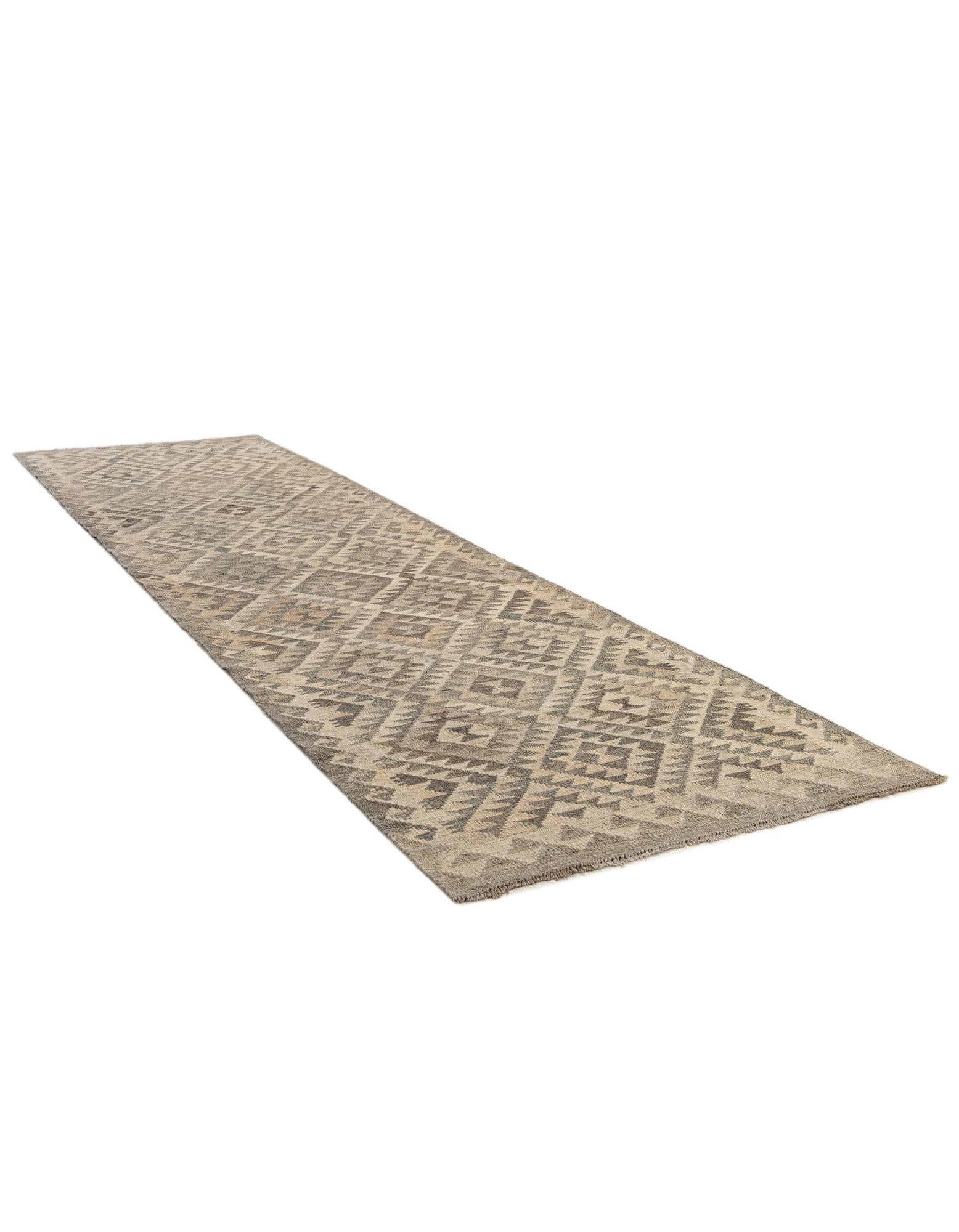 2' 9 x 10' 6 Hand Woven Kilim Maymana Wool Runner Rug