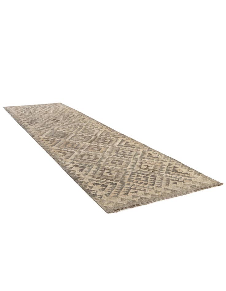 Detail image of 2' 9 x 10' 6 Hand Woven Kilim Maymana Wool Runner Rug