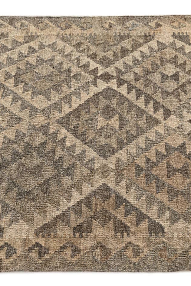 Detail image of 2' 9 x 10' 6 Hand Woven Kilim Maymana Wool Runner Rug