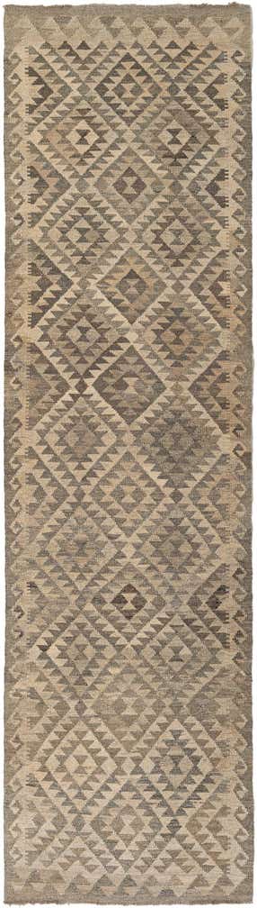 2' 9 x 10' 6 Hand Woven Kilim Maymana Wool Runner Rug