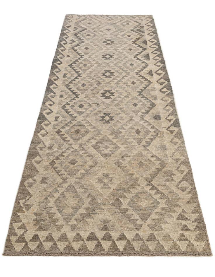 Detail image of 2' 9 x 9' 11 Hand Woven Kilim Maymana Wool Runner Rug