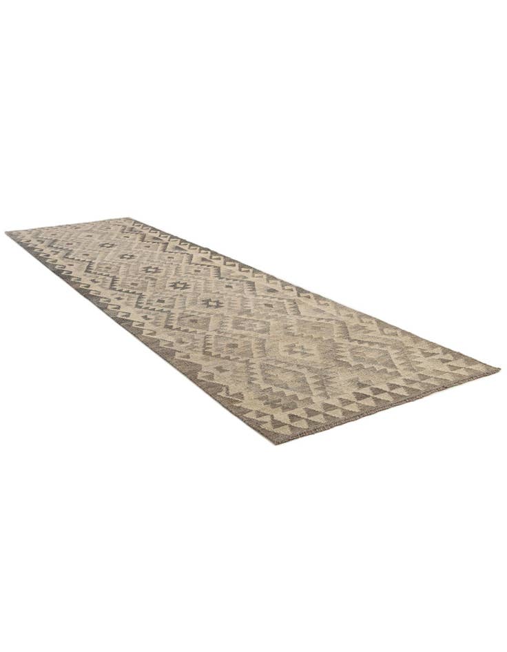 Detail image of 2' 9 x 9' 11 Hand Woven Kilim Maymana Wool Runner Rug