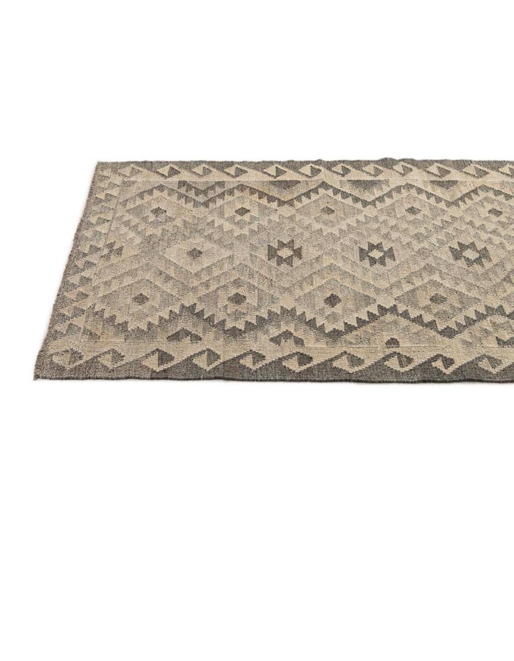 Detail image of 2' 9 x 9' 11  Hand Woven Kilim Maymana Wool Runner Rug
