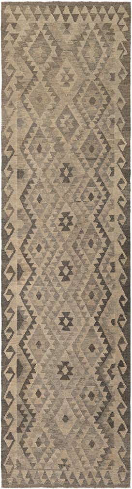 2' 9 x 9' 11 Hand Woven Kilim Maymana Wool Runner Rug