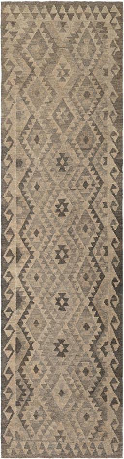 Detail image of 2' 9 x 9' 11 Hand Woven Kilim Maymana Wool Runner Rug
