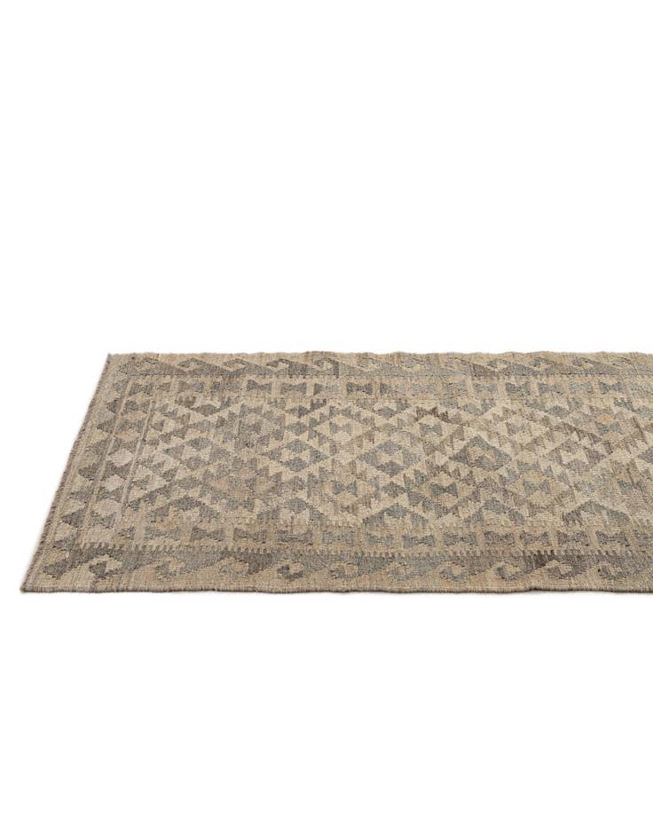 Detail image of 2' 8 x 10' Hand Woven Kilim Maymana Wool Runner Rug