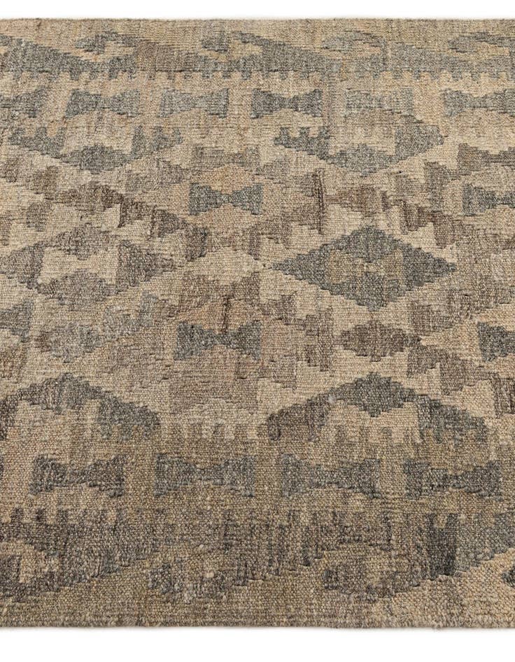 Detail image of 2' 8 x 10'  Hand Woven Kilim Maymana Wool Runner Rug