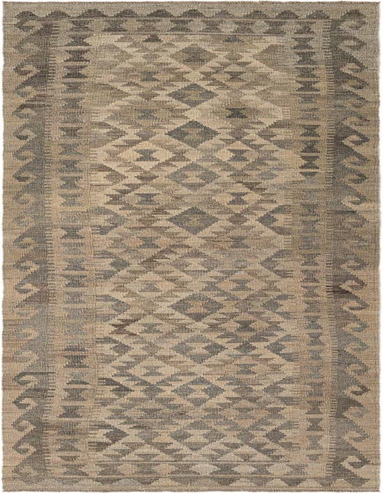 Detail image of 2' 8 x 10' Hand Woven Kilim Maymana Wool Runner Rug