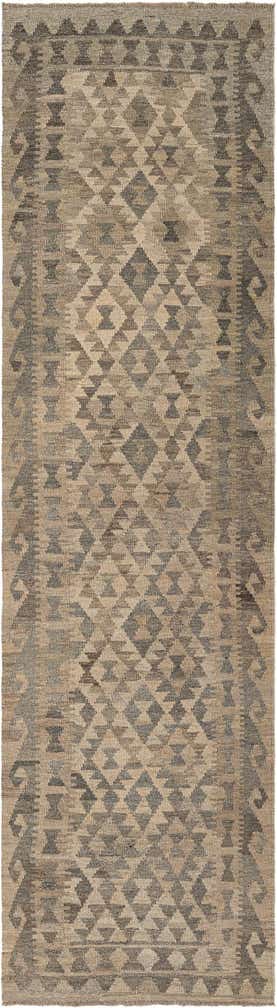 2' 8 x 10' Hand Woven Kilim Maymana Wool Runner Rug