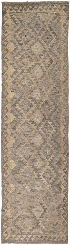 2' 7 x 9' 10 Hand Woven Kilim Maymana Wool Runner Rug