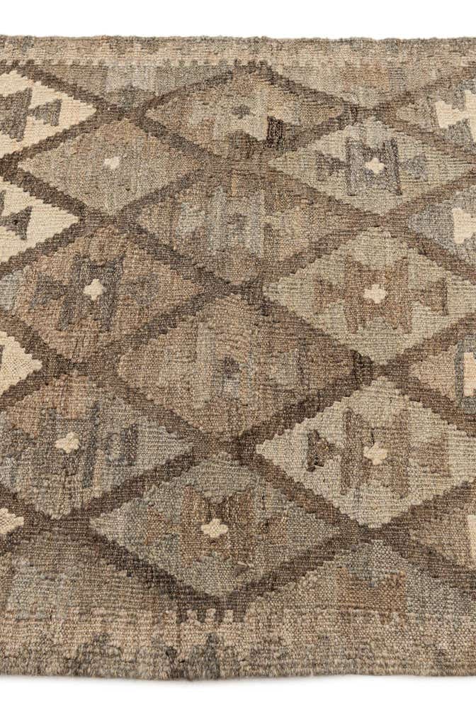 2' 9 x 9' 10 Hand Woven Kilim Maymana Wool Runner Rug
