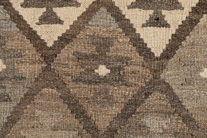 2' 9 x 9' 10 Hand Woven Kilim Maymana Wool Runner Rug