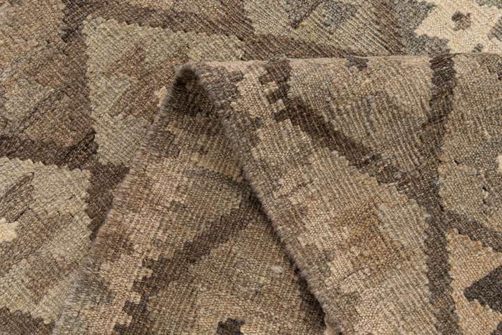 2' 9 x 9' 10 Hand Woven Kilim Maymana Wool Runner Rug