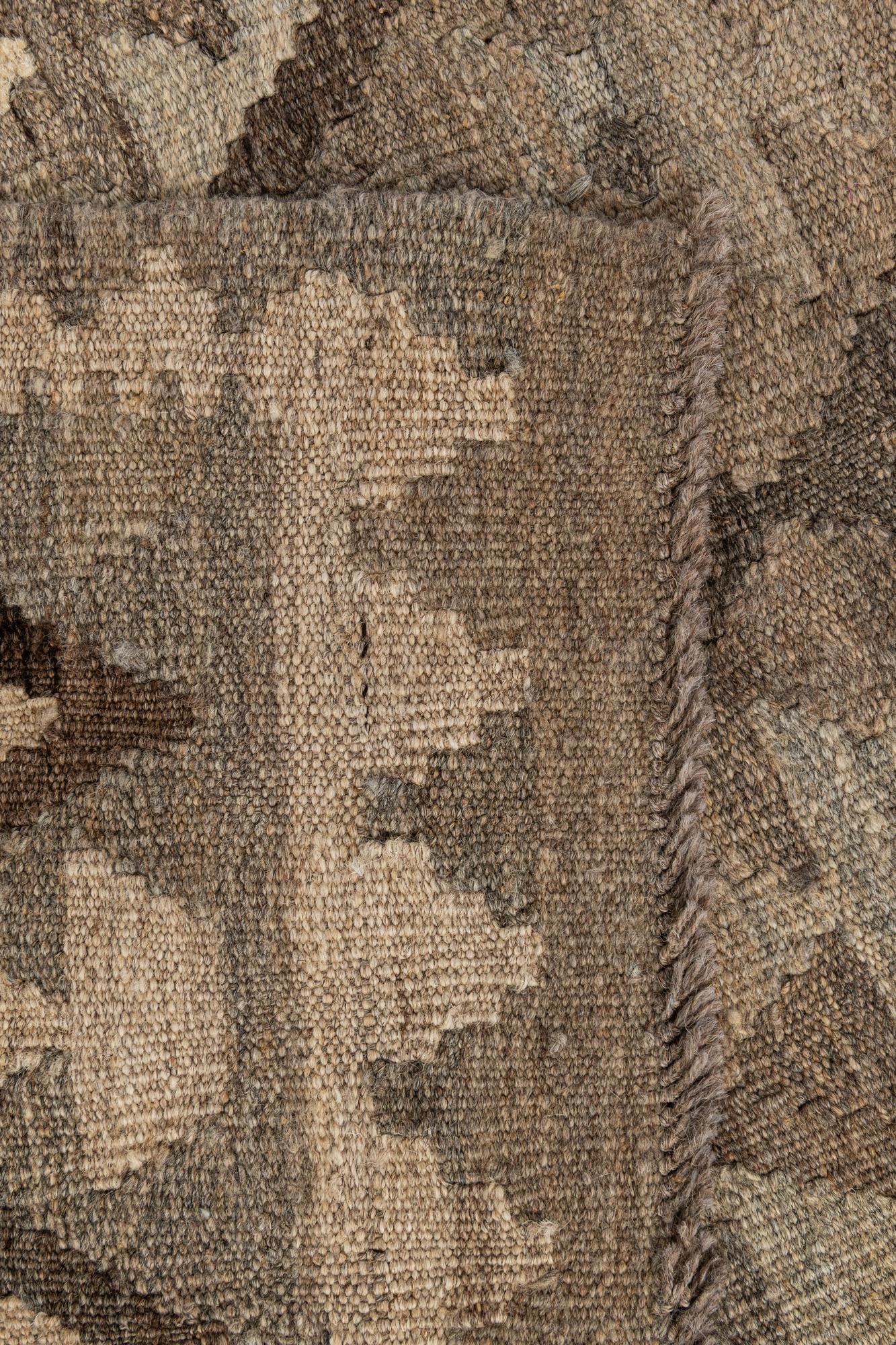 2' 9 x 9' 10 Hand Woven Kilim Maymana Wool Runner Rug
