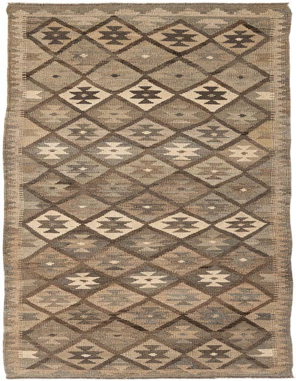 Detail image of 2' 9 x 9' 10 Hand Woven Kilim Maymana Wool Runner Rug