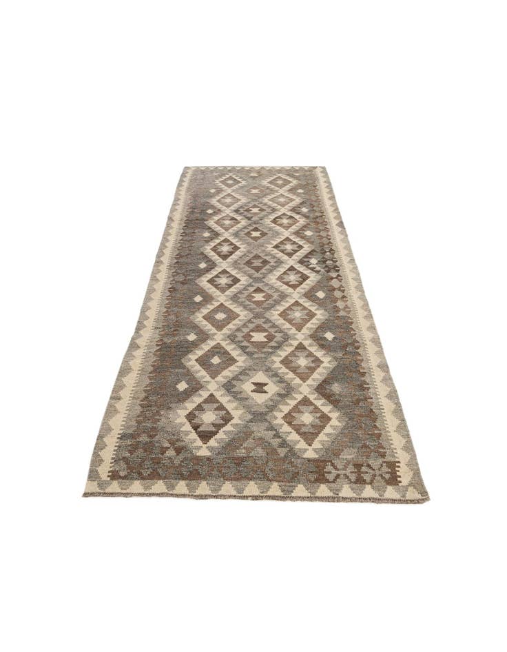 Detail image of 3' 1 x 9' 7 Hand Woven Kilim Maymana Wool Runner Rug