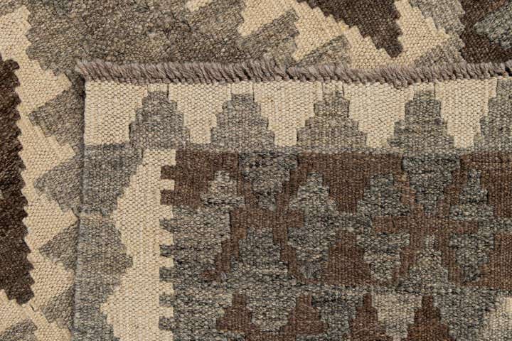3' 1 x 9' 7 Hand Woven Kilim Maymana Wool Runner Rug
