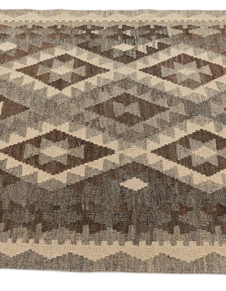 Detail image of 3' 1 x 9' 7  Hand Woven Kilim Maymana Wool Runner Rug