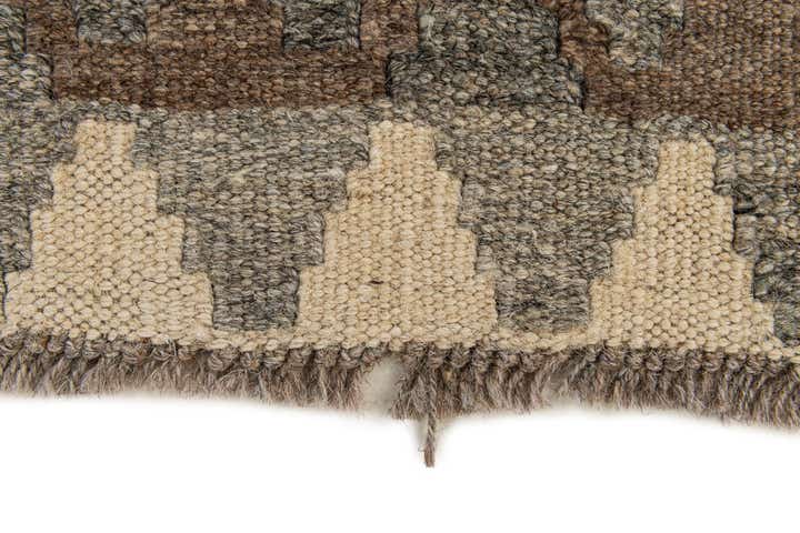 3' 1 x 9' 7 Hand Woven Kilim Maymana Wool Runner Rug