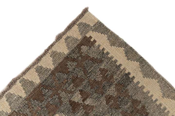 3' 1 x 9' 7 Hand Woven Kilim Maymana Wool Runner Rug