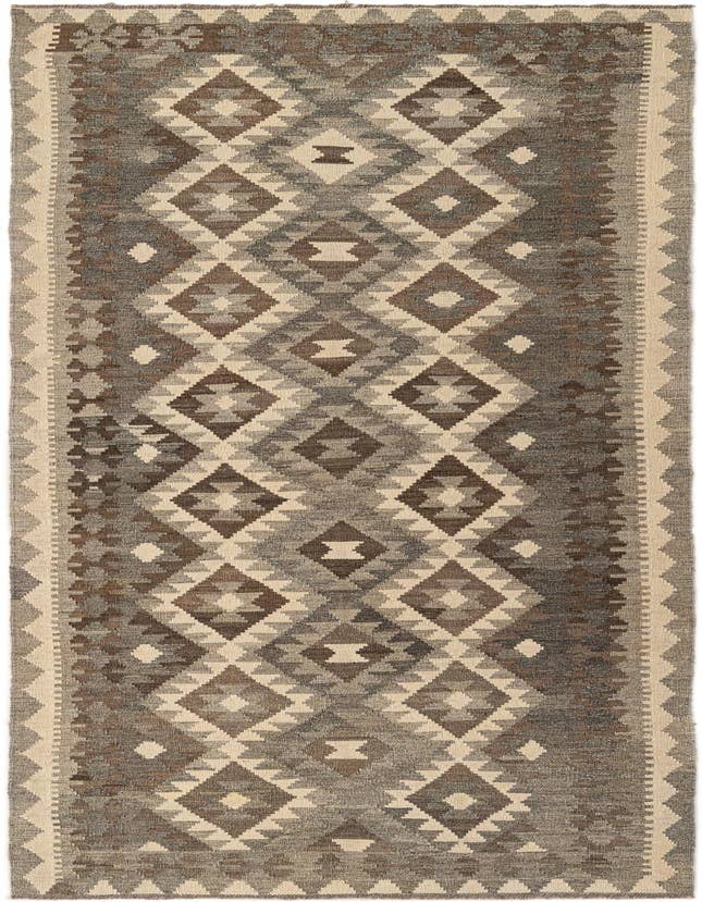 Detail image of 3' 1 x 9' 7 Hand Woven Kilim Maymana Wool Runner Rug