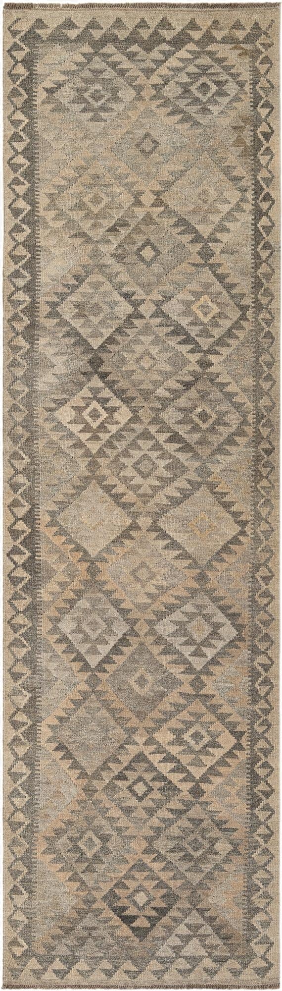 2' 9 x 9' 11  Hand Woven Kilim Maymana Wool Runner Rug