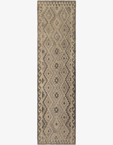 2' 9 x 9' 11 Hand Woven Kilim Maymana Wool Runner Rug