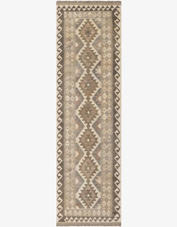 2' 10 x 9' 8 Hand Woven Kilim Maymana Wool Runner Rug