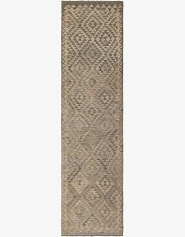 2' 9 x 10' 2 Hand Woven Kilim Maymana Wool Runner Rug