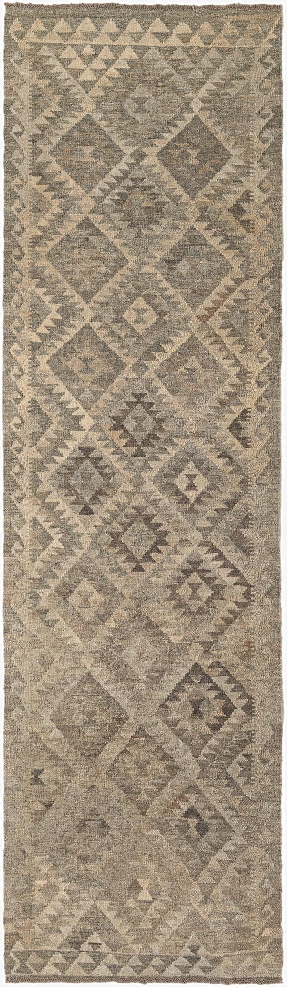 2' 10 x 9' 10  Hand Woven Kilim Maymana Wool Runner Rug