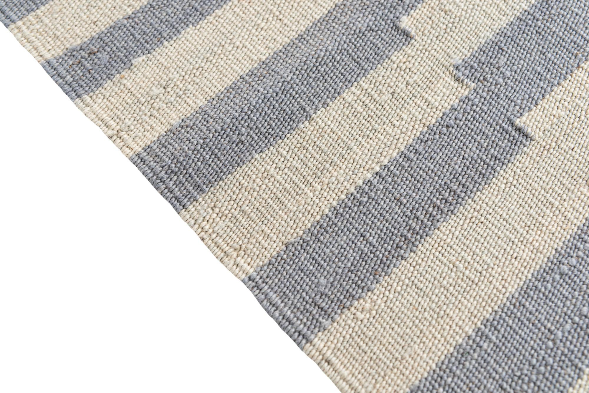 2' 8 x 7' 10 Hand Woven Kilim Modern Wool Runner Rug