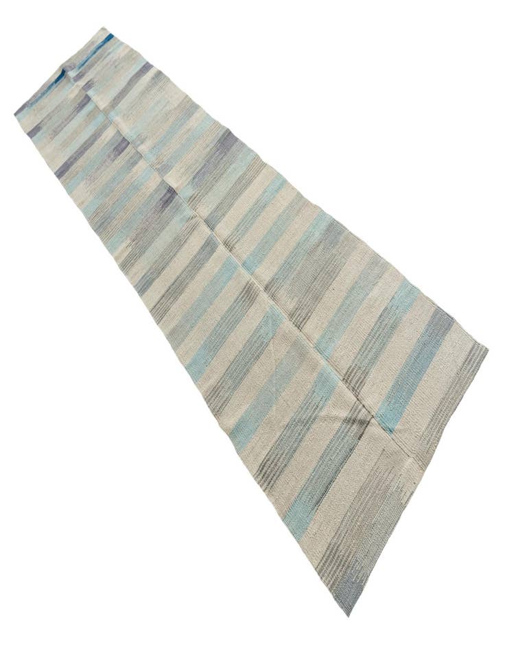 Detail image of 2' 4 x 9' 7 Hand Woven Kilim Modern Wool Runner Rug
