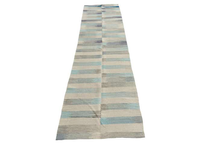 2' 4 x 9' 7 Hand Woven Kilim Modern Wool Runner Rug