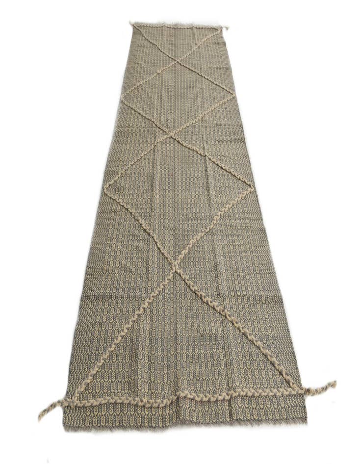 Detail image of 3' 5 x 10'  Hand Woven Kilim Modern Wool Runner Rug