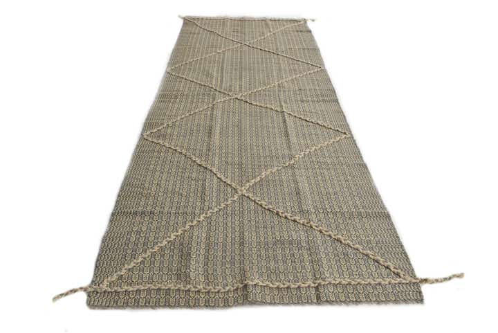 3' 5 x 10' Hand Woven Kilim Modern Wool Runner Rug