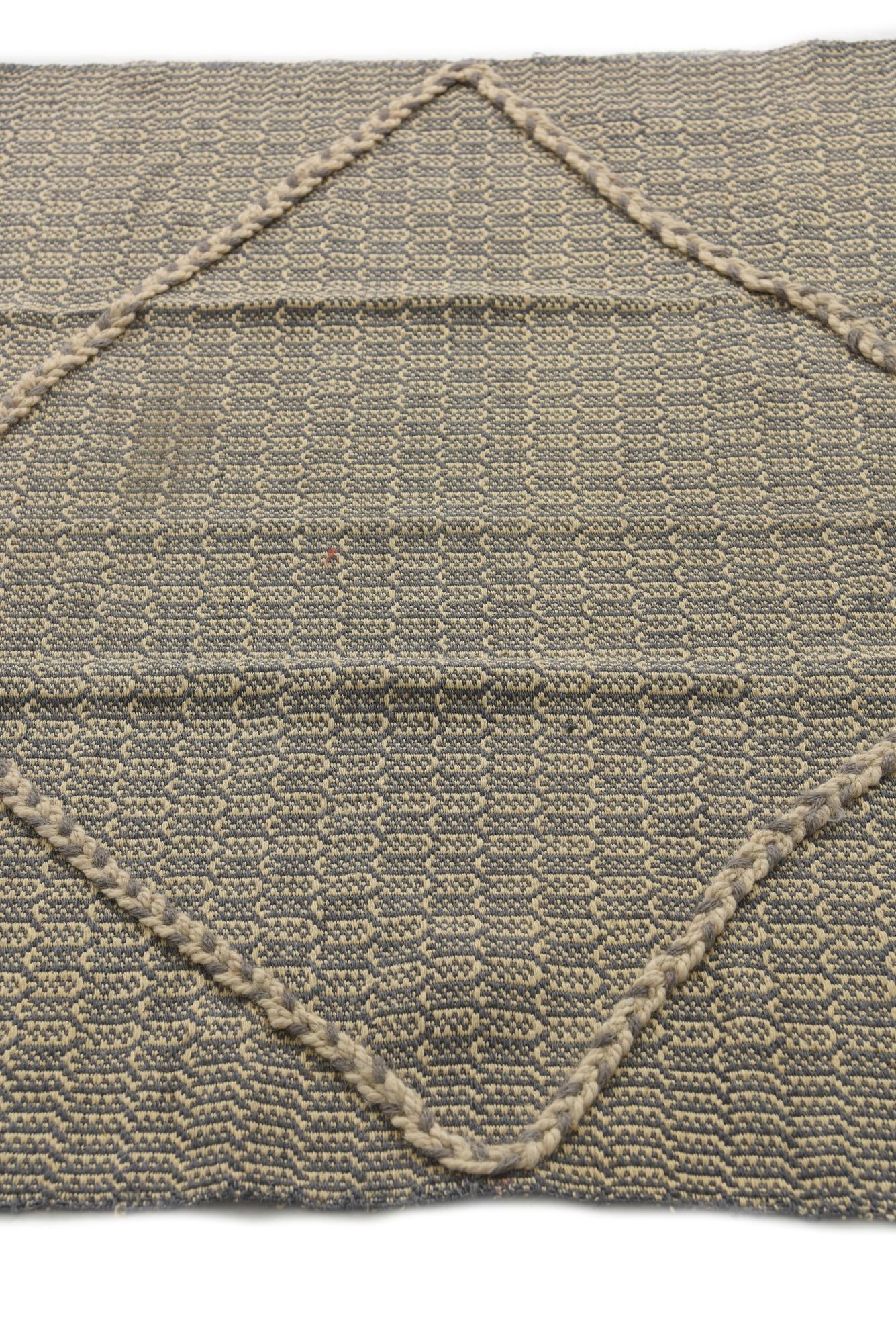3' 5 x 10' Hand Woven Kilim Modern Wool Runner Rug