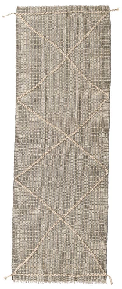 Detail image of 3' 5 x 10' Hand Woven Kilim Modern Wool Runner Rug