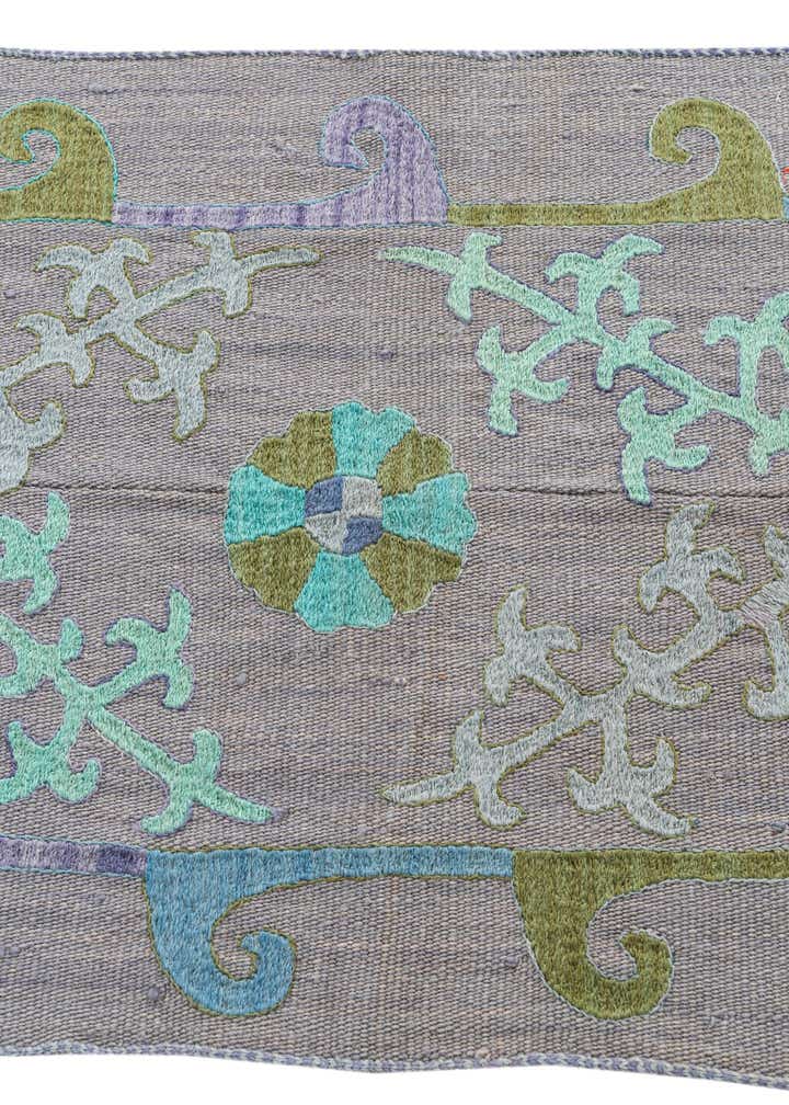 2' 2 x 7' 9 Hand Woven Kilim Suzani Wool Runner Rug