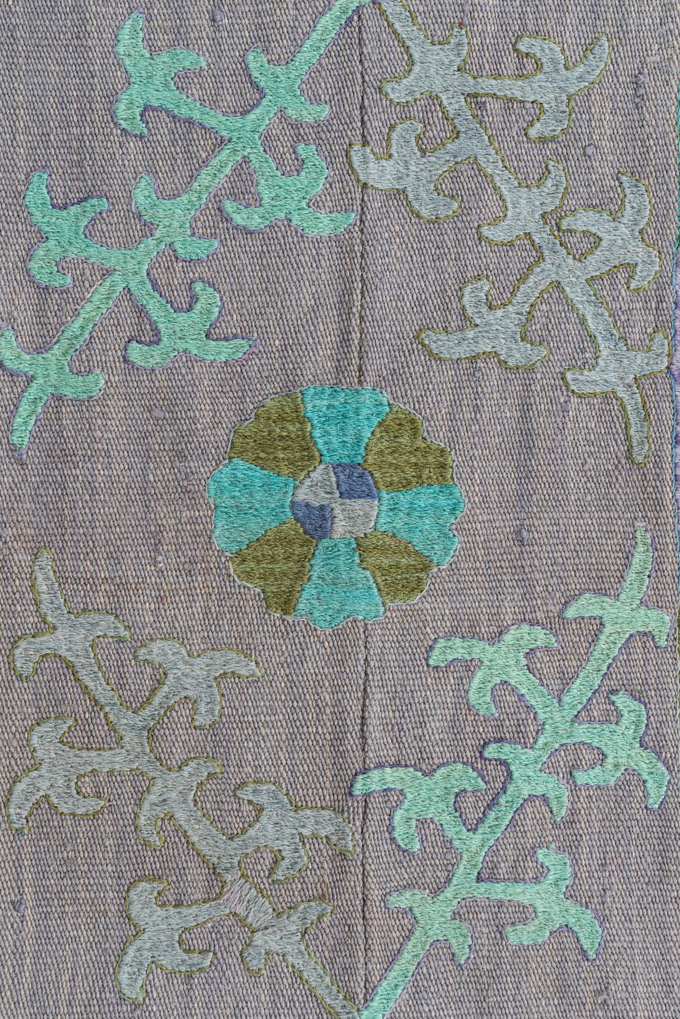 2' 2 x 7' 9 Hand Woven Kilim Suzani Wool Runner Rug