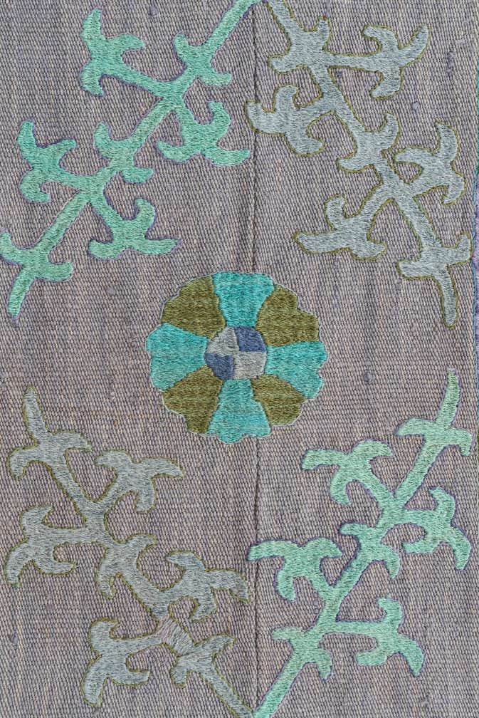 2' 2 x 7' 9 Hand Woven Kilim Suzani Wool Runner Rug