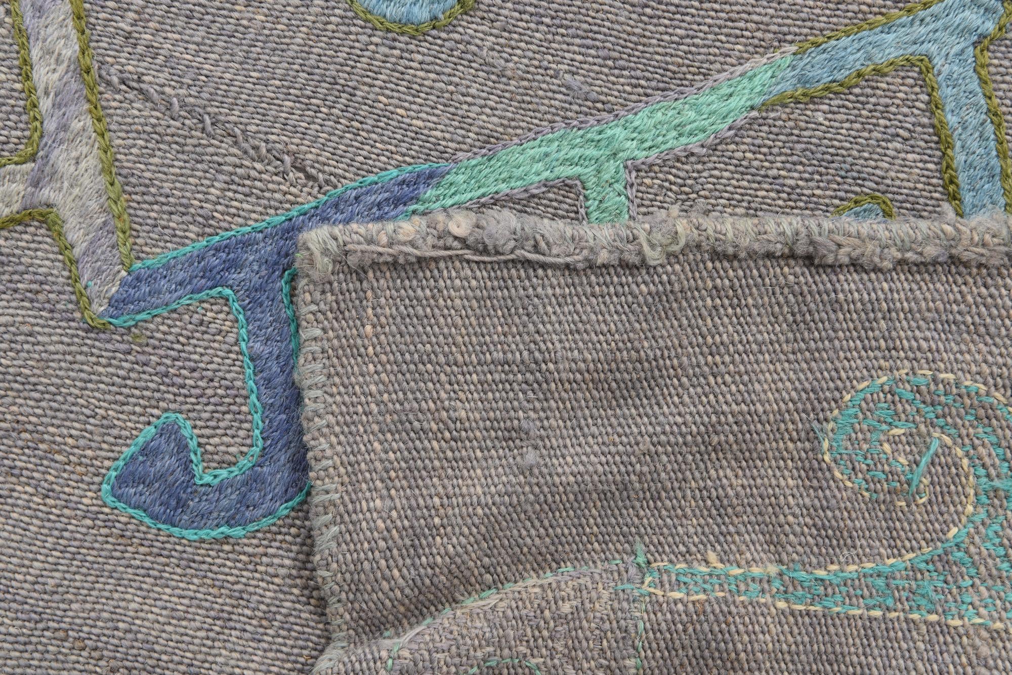 3' 4 x 10' 3 Hand Woven Kilim Suzani Wool Runner Rug